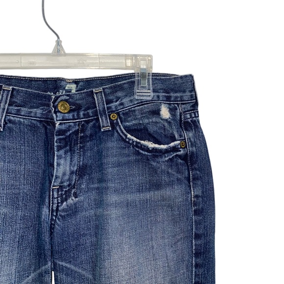 7 For All Mankind Dojo Jeans size 27 Dark Blue Denim Grommet Pockets - Picture 9 of 16